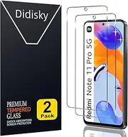 [2 Pack] Tempered Glass Screen Protector for Xiaomi Redmi Note 11 Pro, Anti Scratch, 9H Hardness, No Bubbles, High Definition, Case Friendly, Transparent