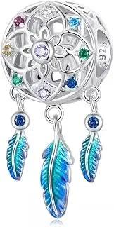 [Generic] Colourful Dream Catcher Charm Bead Genuine 925 Sterling Silver Compatible With Bracelet