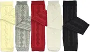 [allydrew] 5 Pack Cable Knit Baby Leg Warmers & Toddler Leg Warmers, Beige, Gray, Red, White, Black, Beige, Gray, Red, White, Black, One size