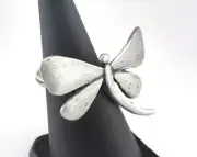 Dragonfly Adjustable Ring Antique Silver Plated Brass (16mm 5US size 3073