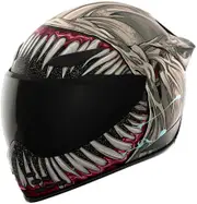 Icon Domain Grand Maw, full face helmet , color: Grey/Light Grey/Red , size: M