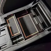 EDBETOS Center Console Organizer Tray Compatible with Subaru Crosstrek 2018-2022 2023 and fits Impreza 2017-2022 2023 Accessories Armrest Secondary Storage Box ABS (Orange Trim)