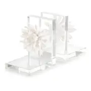John-Richard Elegant Floral Porcelain Petals and Crystal Bookends – Set of Two