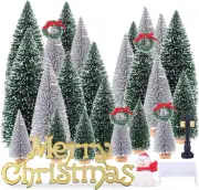 Mini Miniature Christmas Pine Tree Bottle Brush Trees Wooden Bases Tree for Your