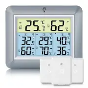 Wireless Indoor Outdoor Thermometer Hygrometer with 3 Remote Sensors Digital Hum