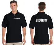 100% Cotton Black Security Polo Shirt for bouncer Uniform Sizes S M L XL 2XL