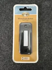 Hampton Bay Wired LED Lighted Push Button Doorbell- Black Finish