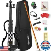 Vangoa LEFT HANDED Electric Violin 4/4 Full Size, Silent Electronic Violin Fi