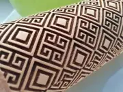 Wooden Rolling Pin Carved Engraved Geometric Pattern Roller Embossed Roller Clay
