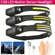 Waterproof COB Headlamp Night Buddy LED Motion Sensor Head Torch Headlight Lamps