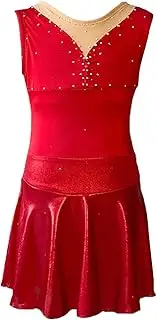 [Zagitova] Ice Figure Skating Dress for Girls Sleeveles Open Back Women Competition Dance Outfits with Shiny Rhinestone