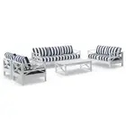 NEW Kansas 3+2+1+1 Seater Outdoor Aluminium Lounge Set With Coffee Table