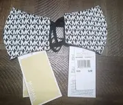 2 100% AUTHENTIC MICHAEL KORS LOGO COTTON FACE MASK BLACK/WHITE Size: S/M