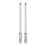 2pcs Ball End Hex Screwdriver Bit Set 3mm Magnetic 1/4" Hex Shank 4" Long