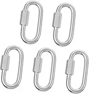 FUNOMOCYA 5 Pcs Stainless Steel Quick Links Heavy Duty D Shape Locking Chain Connectors Repair Link Parts for Boating Sailing and Outdoor Applications