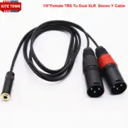 3.5mm (1/8") Female TRS To Dual XLR Male Stereo Adapter Y Splitter Audio Cable