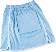 Bed Pad with Incontinence, Portable Adult Layer Skirt with Pocket, Reusable Skirt Bed Carpet for Nocturnal Lisses Disabled, Blue 2XL
