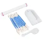 11 Pcs Sugarcraft Fondant Smoother Cutter Embosser Baking Rolling Tool Kit Set 8