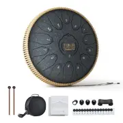 Steel Tongue Drum 13" 15 Notes with Bag, Music Book & Mallets - Outdoor Handpan