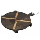 Davis & Waddell Voyage Round Board with Feet (Natural/Black/Tan) - 40x40x4cm Nat