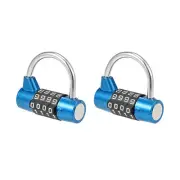 4-Digit Combination Padlock 2-inch Resettable Lock for Gate Locker Blue 2Pcs