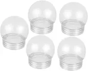 DIY Snow Globe Kit 5pcs Plastic Snow Globes Screw Cap for Christmas Decor Water Globe Craft