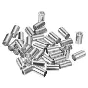 36pcs Metal Cord End Lock Drawstring Rope Stopper for Lanyard Bag Silver
