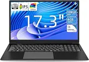 SGIN Laptop 17.3 Inch 4GB RAM 128GB SSD ROM Laptop, FHD IPS, 2 x USB 3.2, Bluetooth 4.2, Dual Band WiFi, Expandable Memory 512GB TF 7000mAh