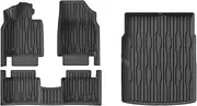Compatible with BYD King Qin Plus 2024 2025 TPE Floor Mats & Cargo Liners, 3D WP Trunk Mats and Backrest Mats Protector(4PCS Set)