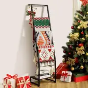 Blanket Ladder, 5 Tier Ladder Shelf,Wooden Blanket Ladders for Living Room an...