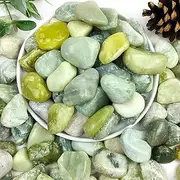 YISZM 2lbs Jade Pebbles for Plants, 1-2 Inch High Polished Natural River Rocks for Landscaping, Decorative Stones Vase Filler Fish Tank Aquariums Garden Outdoor and Indoor DIY