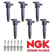 6 Ignition Coil & NGK Ruthenium Spark Plug Set for 06-12 Kia Sedona 3.5L UF546