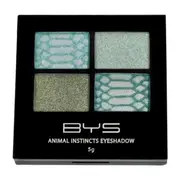 BYS 5g Animal Instincts Eyeshadow Face Palette Greens Face Makeup 4 Shades/Brush