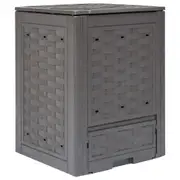 Garden Composter Brown 60x60x83 cm 300 L Plastic Rattan vidaXL
