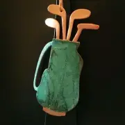 GOLF BAG Golfing Copper Verdigris Christmas Ornament Handcrafted