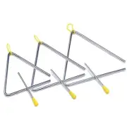 Triangle Instrument 3 Packs 6 7 8 Inch Percussion Instrument Set Hand Percuss...