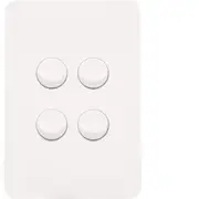 Hager Allure 4 Gang Switch Plate cw mechs Matt White - WBHSV4-MW
