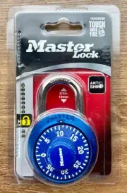 Master Lock 1530DCM Combination Blue Padlock Tough Under Fire Anti Shim - NEW
