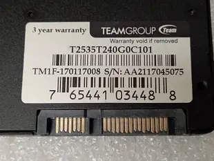 十銓 TEAM L5 LITE 240GB 2.5吋 SSD 固態硬碟 / 240G / SATA3 / 實物拍攝