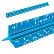 Regla arquitectónica de 12 pulgadas en sistema imperial, aluminio grabado con lá