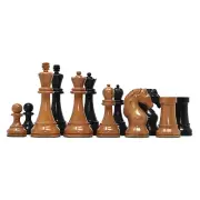 The Herman Steiner Commemorative Series 5" Antiqued Boxwood/Ebony Chess Set