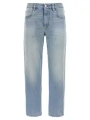 [Brunello Cucinelli] Brunello Cucinelli-Straight Leg Jeans Celeste-Donna 40IT