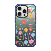 iPhone 16 Pro Impact Case MagSafe Compatible Rainbow Pansies by LJMA