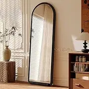TT-YED Simple Luxury Arched Full Length Mirror, Hanging/Tilted Standing Mirror, High Arched Wall Mirror with Stand Wooden Frame, Floor Mirror Freestanding Full Length Mirror,Al70×h170cm