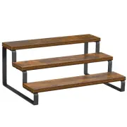 3-Tier Spice Rack 13.8 Inch Wood Step Shelf Countertop Spice Storage Holder
