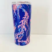 NEW Lilly Pulitzer Stainless Steel Insulated Tumbler Borealis Blue