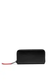 [Diesel] Diesel - Long leather wallet with logo zip - Small Wallets - Man - Black UNI Black