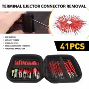 41pc Red Pin Terminal Ejector Removal Connector Extractor Tool w/ Protective Bag