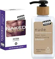 Four Seasons Naked King Size 12 Pack and Water Based Lubricant (200ml) Bundle