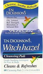 T.N. Dickinson's Witch Hazel Cleansing Pads, 60 Count (Pack of 1)